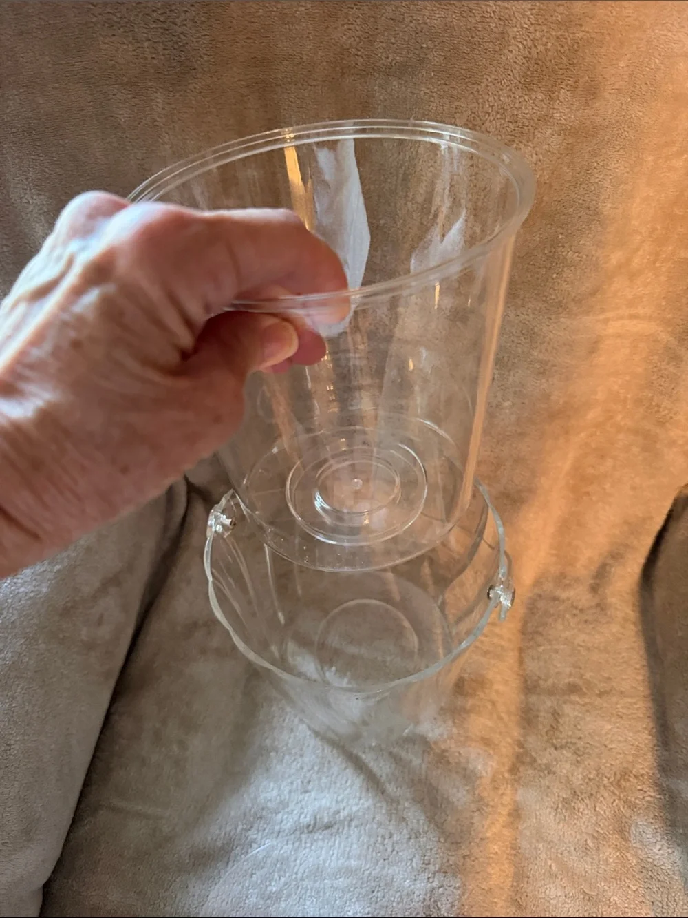 Clear Acrylic Ice Bucket with Handle and Tongs